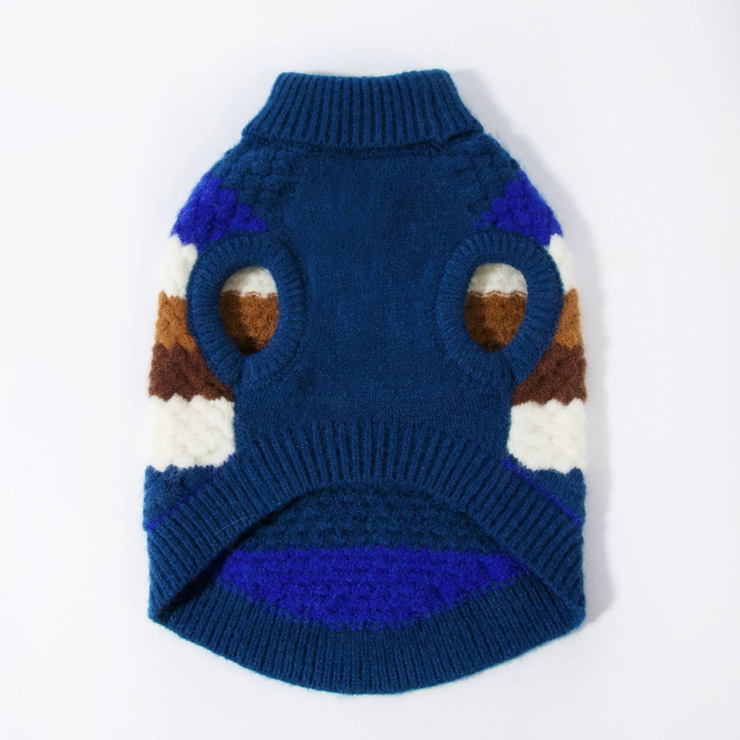 高領寶藍色條紋毛衣 Luna Nana