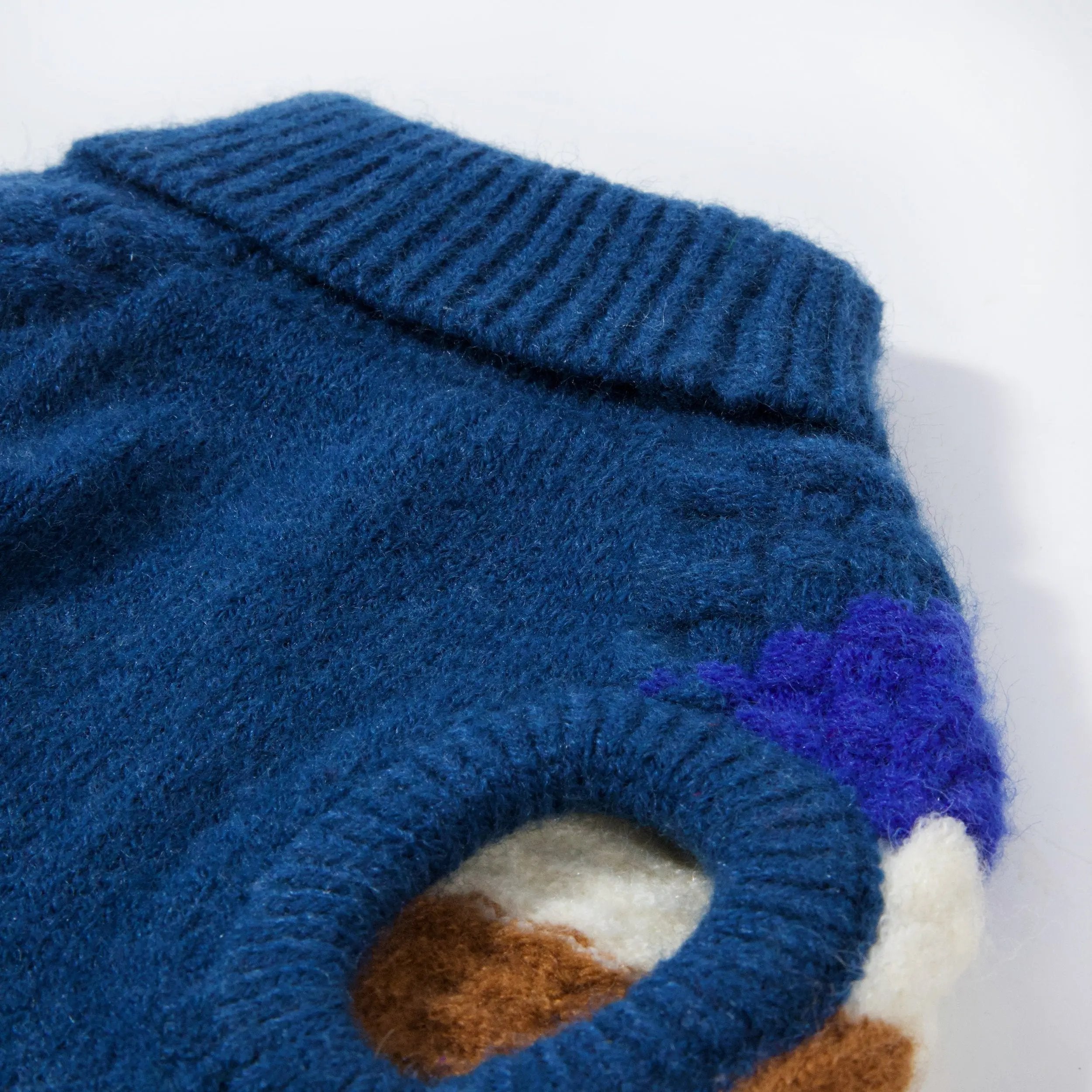 高領寶藍色條紋毛衣 Luna Nana