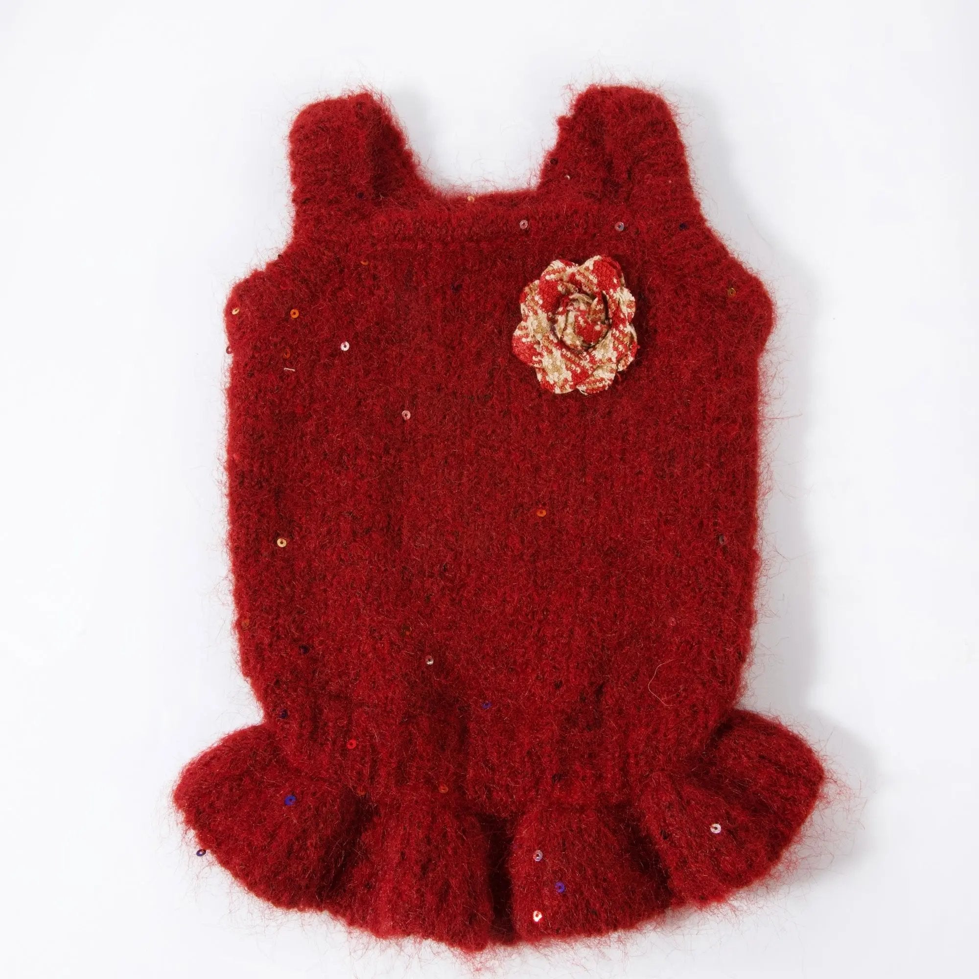 酒紅玫瑰星光針織背心裙 Luna Nana