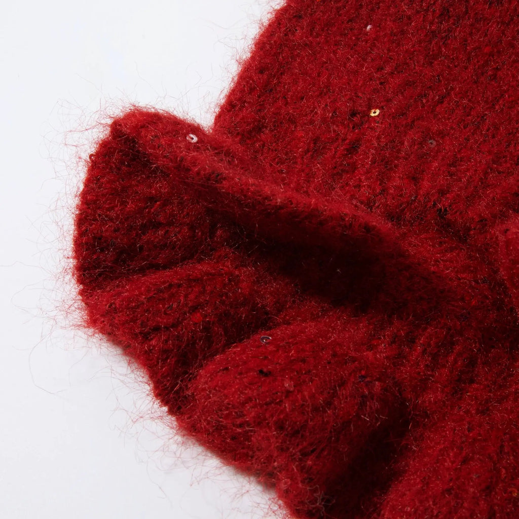 酒紅玫瑰星光針織背心裙 Luna Nana