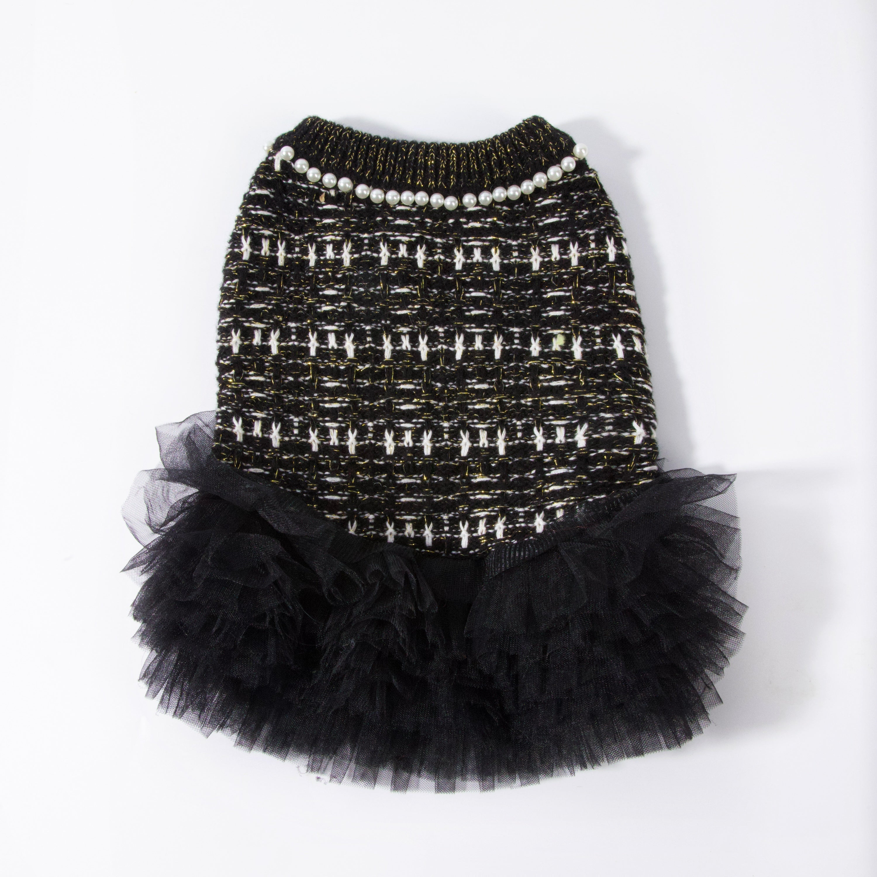 Classic Black Tweed Dress