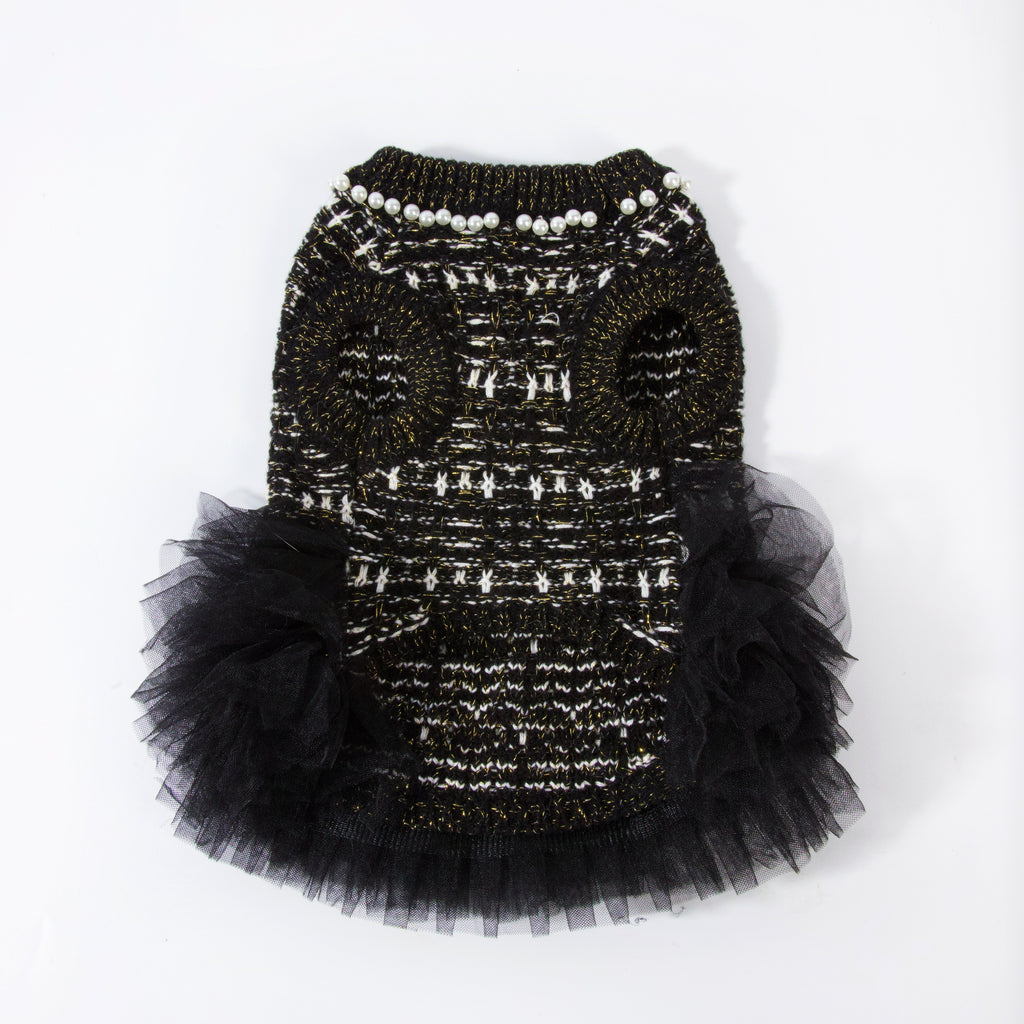 Classic Black Tweed Dress
