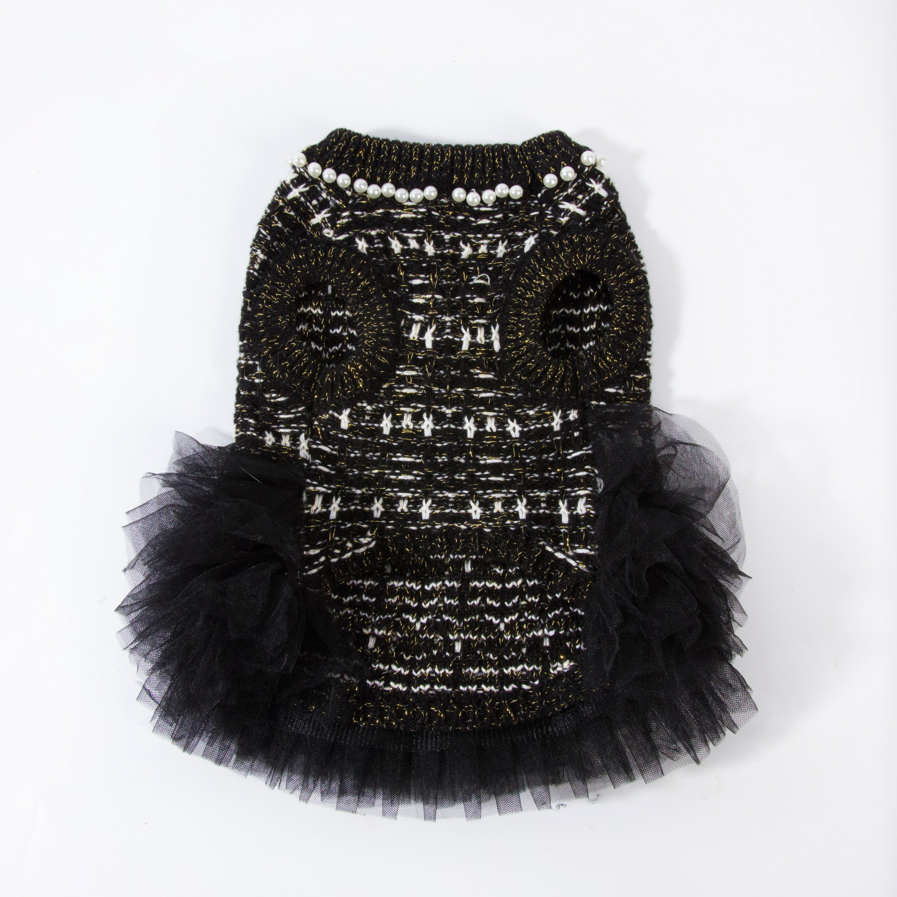 Classic Black Tweed Dress