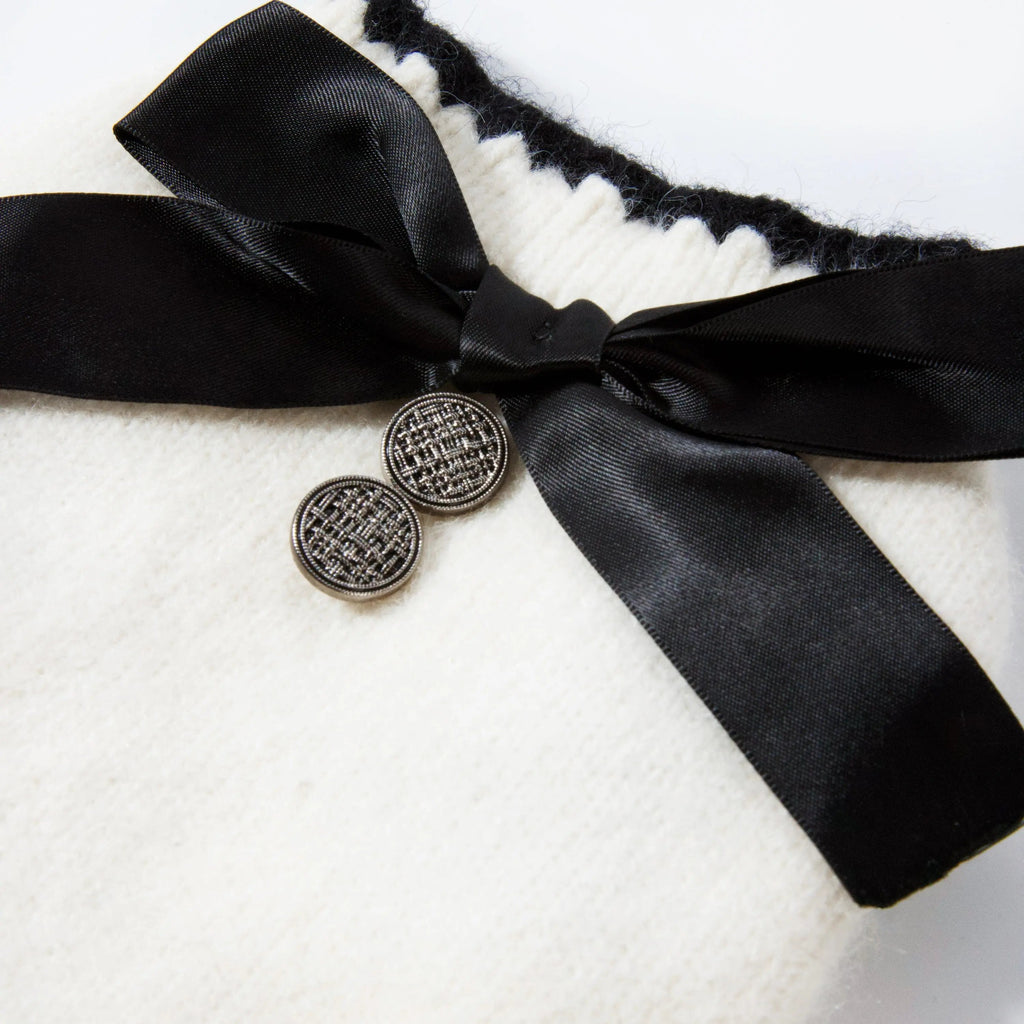 經典黑白針織連衣裙 Luna Nana