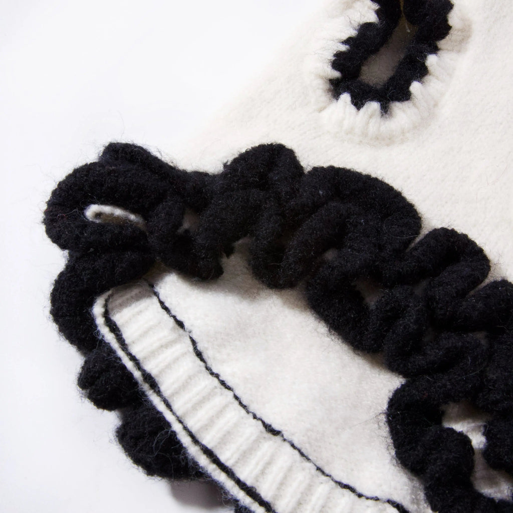 經典黑白針織連衣裙 Luna Nana