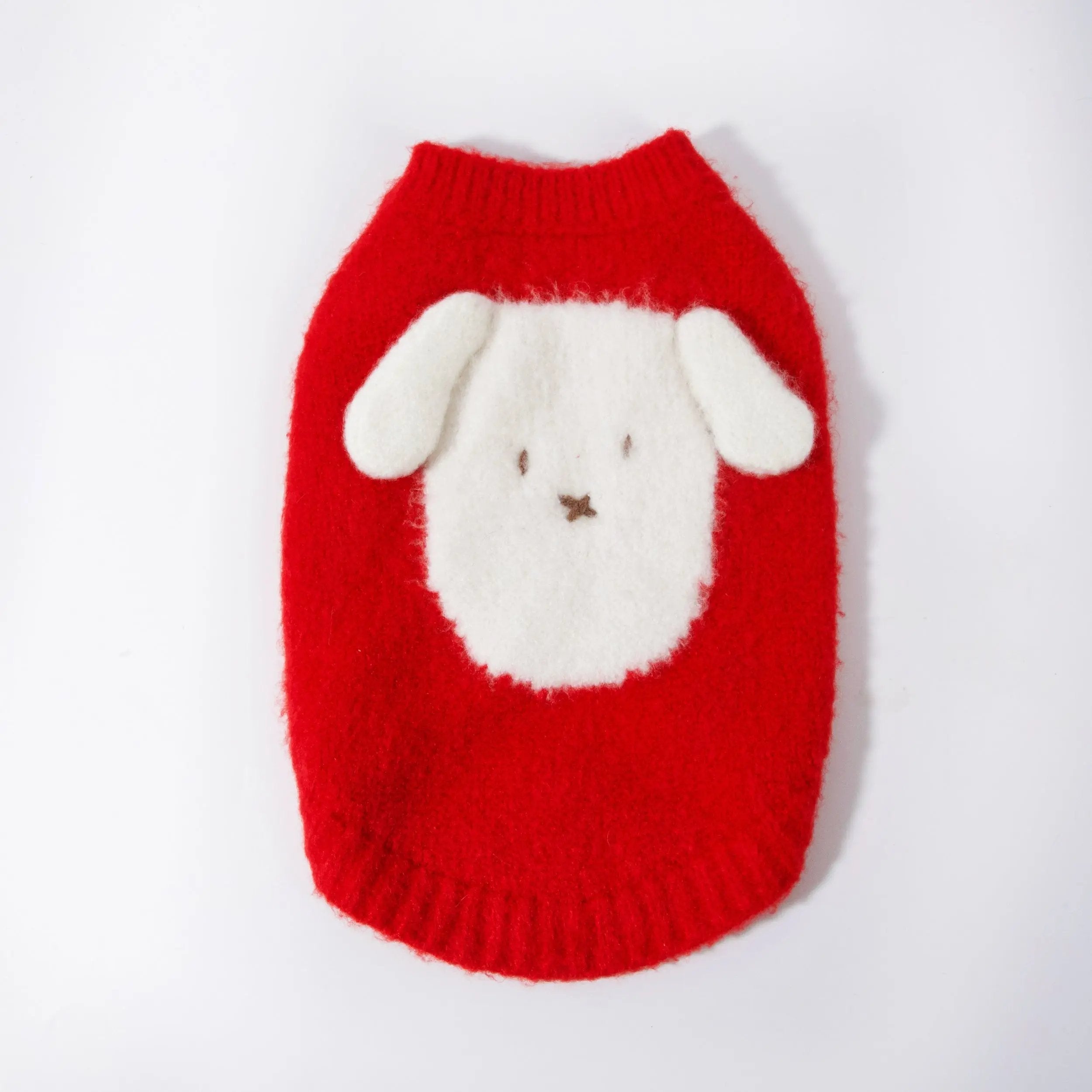 正紅色傻白甜狗狗毛衣 Luna Nana