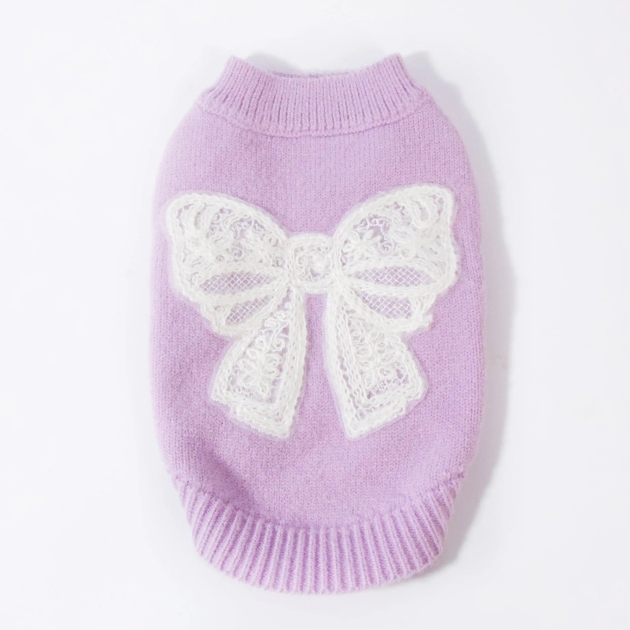 香芋紫繡花蝴蝶結毛衣 Luna Nana