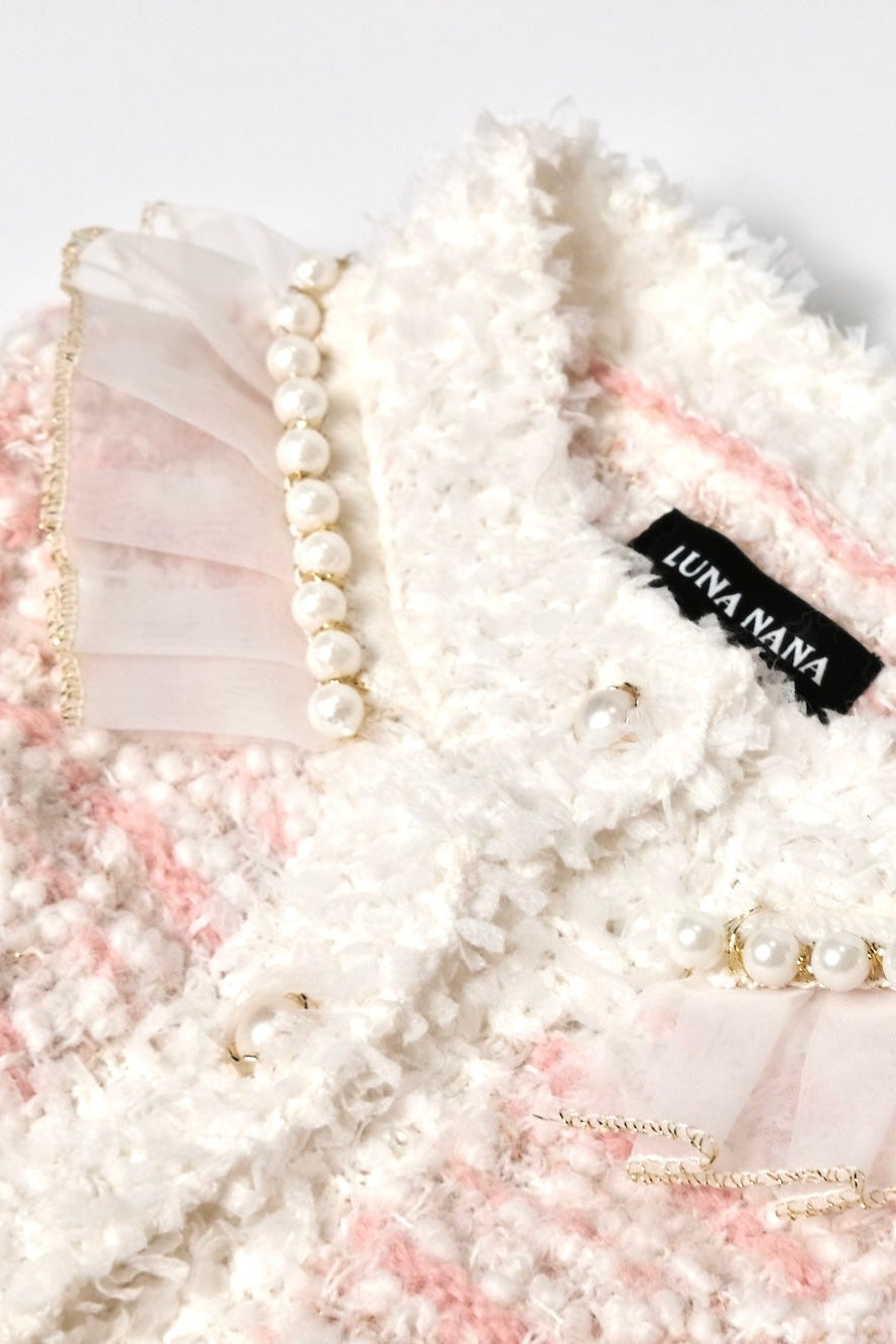 經典軟呢亮粉狗狗小西裝外套