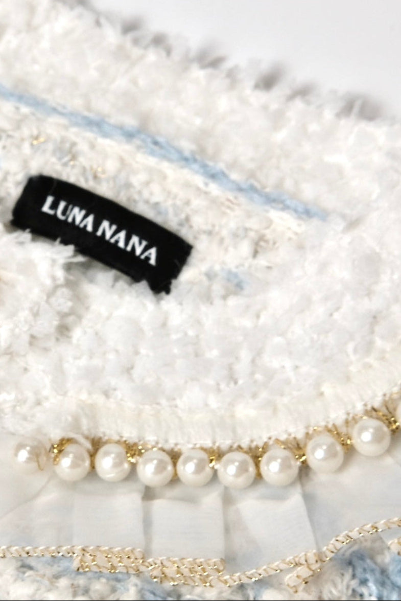 經典亮藍色粗呢西裝外套