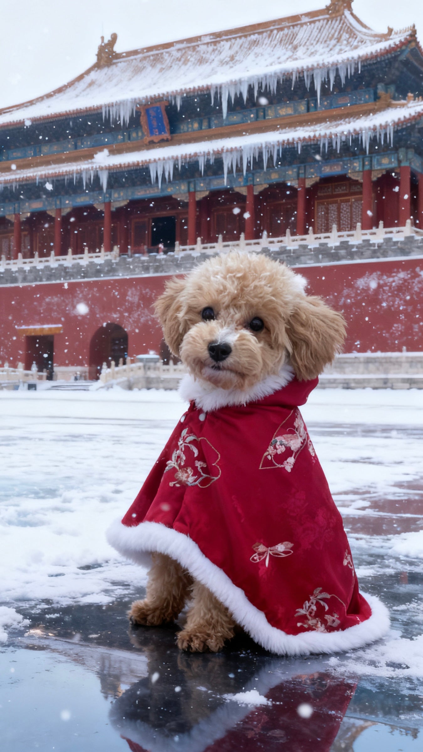 Crimson Snow Butterfly-Seeking Silk Cloak