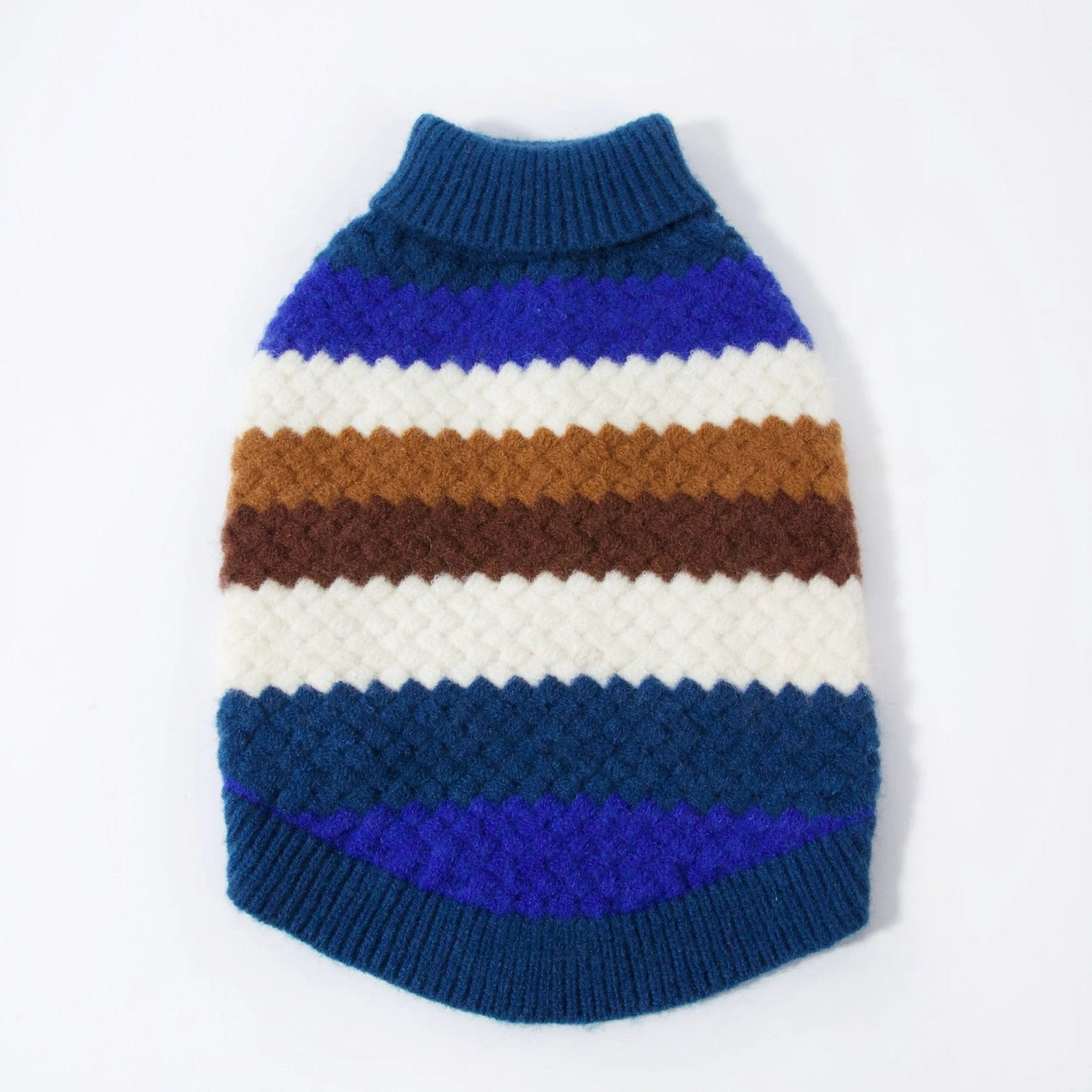 Royal Blue Striped Dog Sweater - Luna Nana